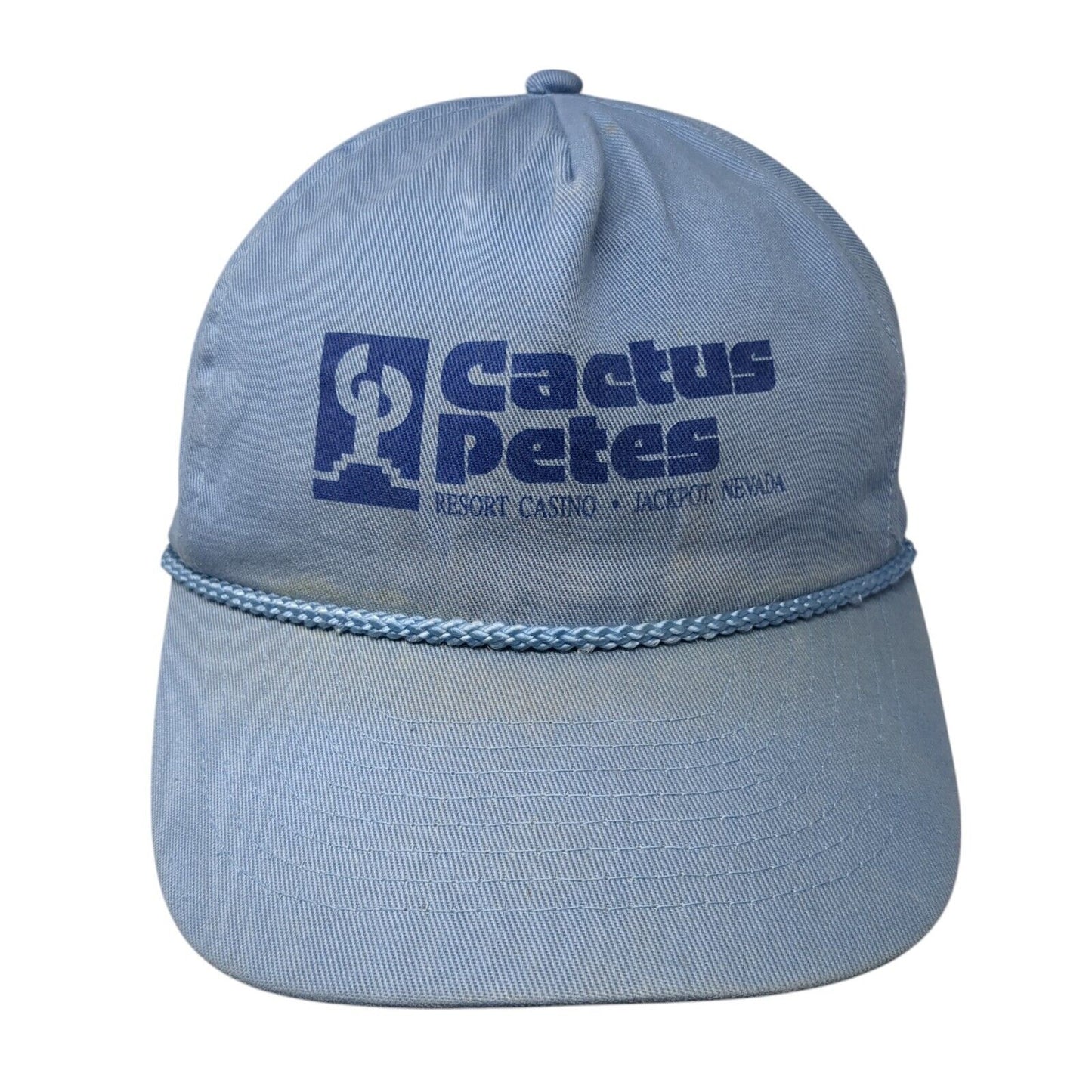 Cactus Petes Resort Casino Snapback Rope Hat Blue One Size Adjustable