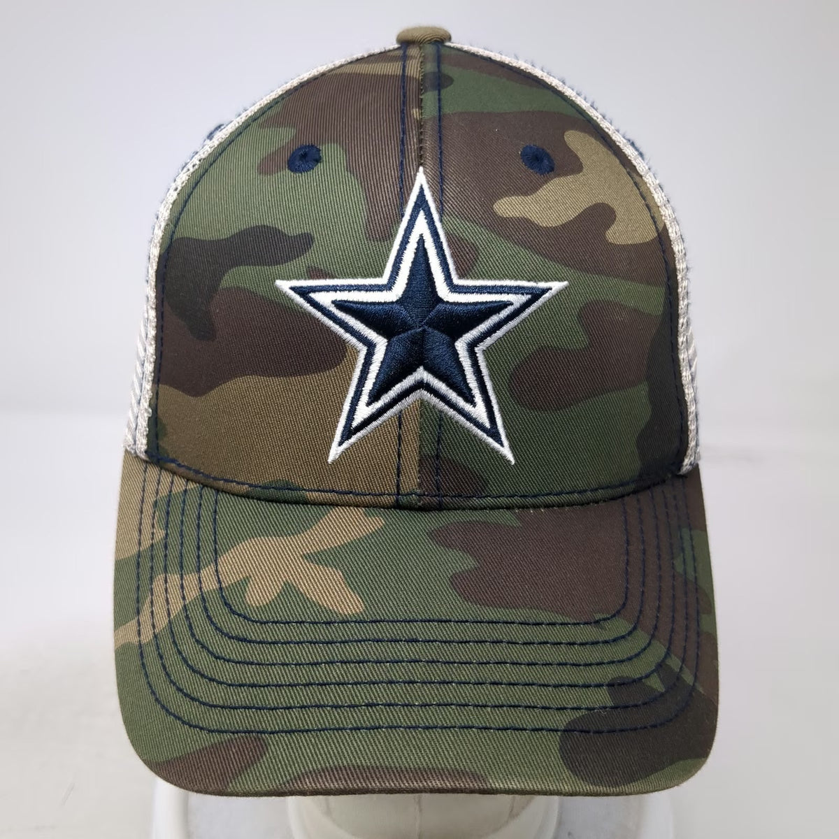 Dallas Cowboys NFL Green Camo Mesh Back Hat OSFM Strapback Star Logo Authentic