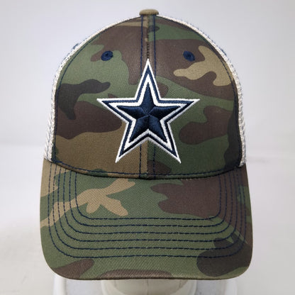Dallas Cowboys NFL Green Camo Mesh Back Hat OSFM Strapback Star Logo Authentic