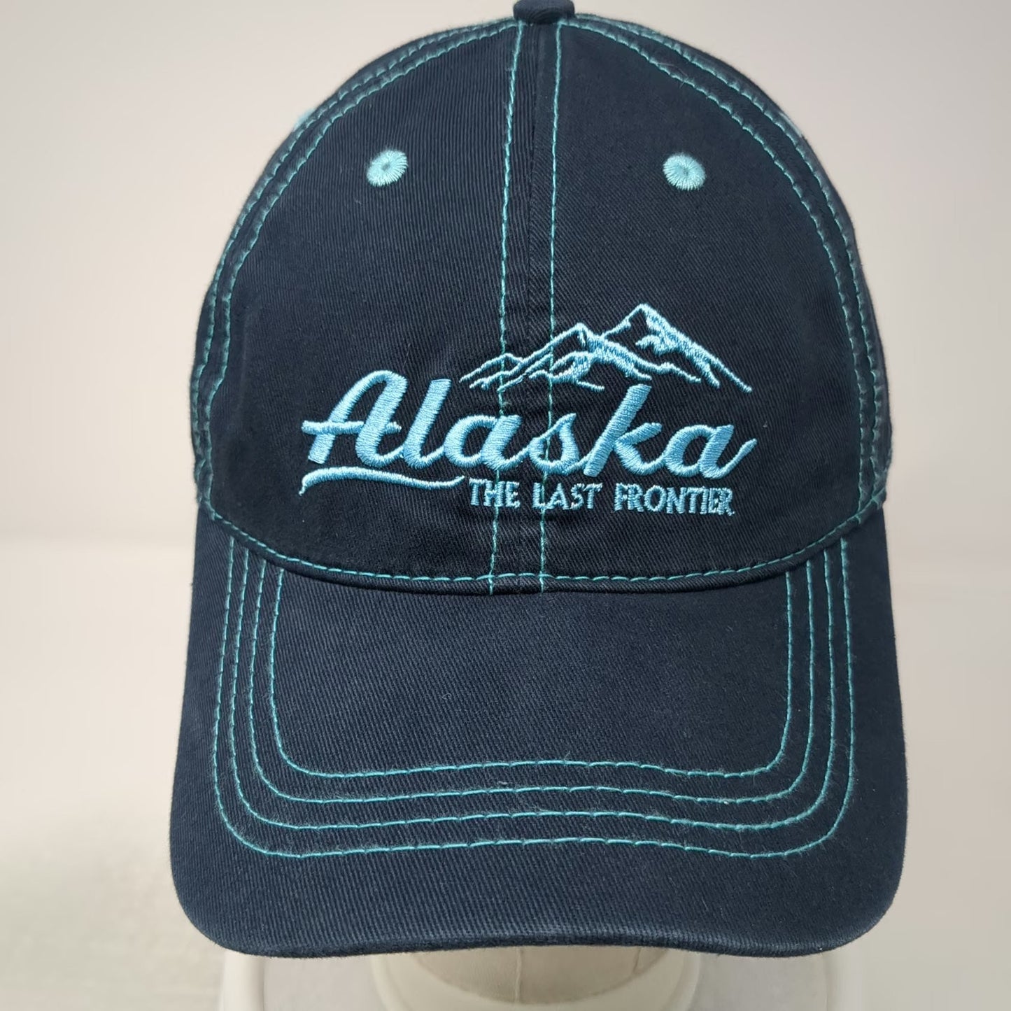 Prairie Mountain Alaska Last Frontier Blue One Size Baseball Cap Hat Slideback