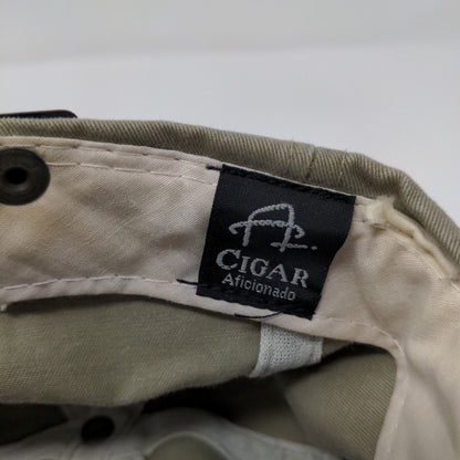 Cigar Aficionado Slideback Hat Tan OSFA Embroidered Leather Strap