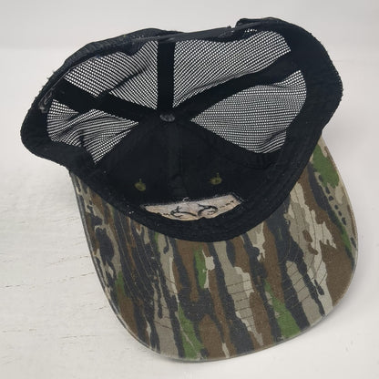 Realtree Trucker Hat Green One Size Snapback Frayed Patch Camo Brim Antler