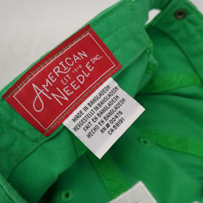American Needle Baseball Cap Green One Size BNP Paribas Tennis Hat Slideback