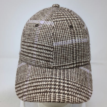A New Day Baseball Cap Brown One Size Glen Plaid Purple Strapback Buckle Hat