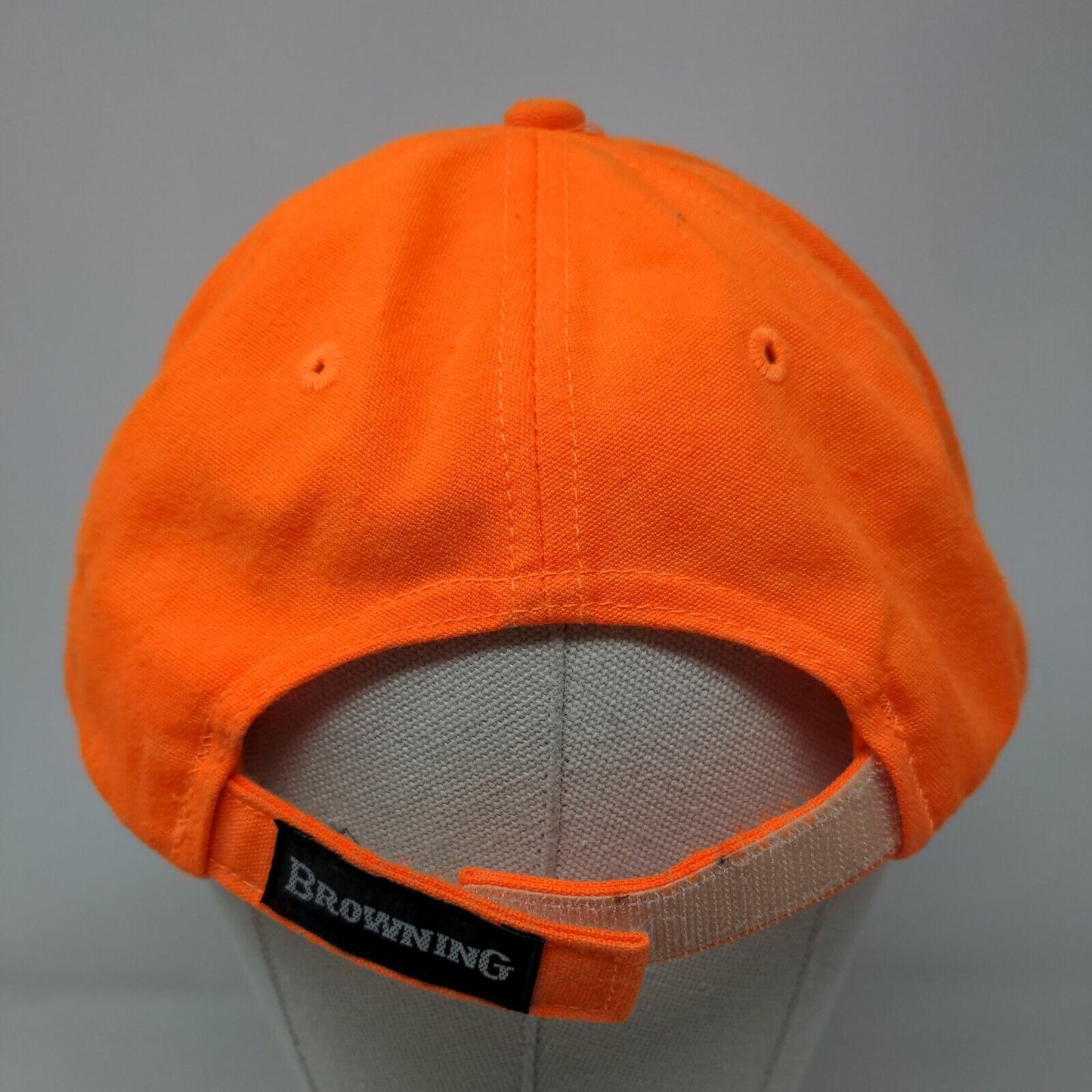 Browning Strapback Hat Orange OSFA Adjustable Embroidered Vented Holes 6 Panel