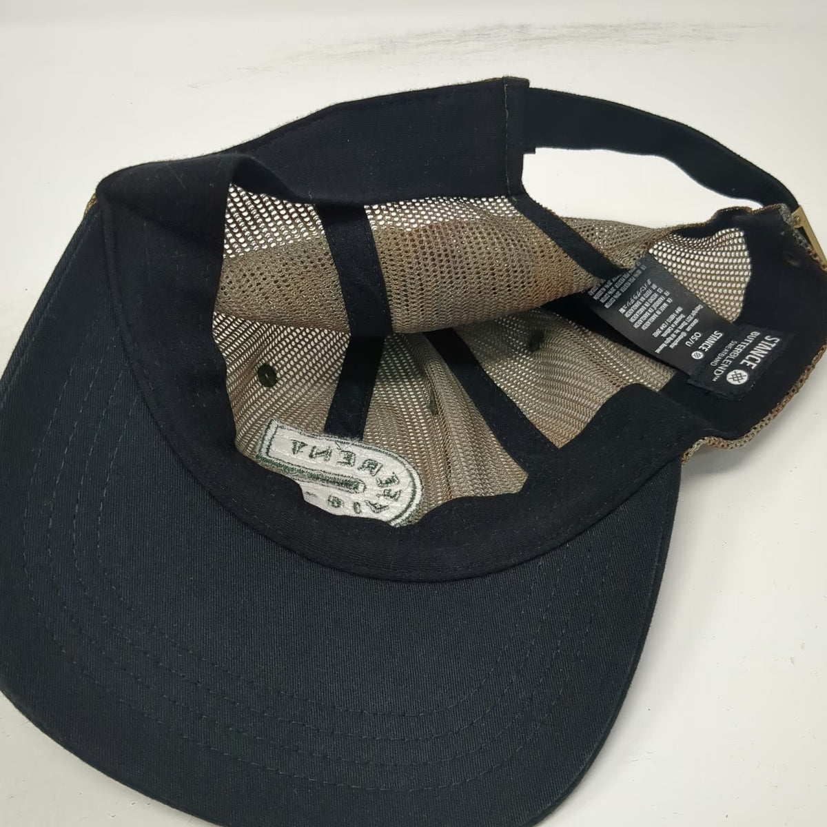 Stance Trucker Hat Green Black One Size Camo Mesh Stitched S Logo Different