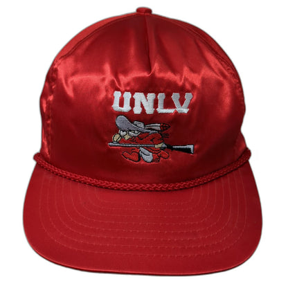 UNLV Hey Reb! Mascot 5 Panel Hat Red One Size Satin Rope Brim Adjustable