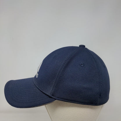 Adidas 3 Stripes Fitted Hat Blue S/M Embroidered Logo Always Cool