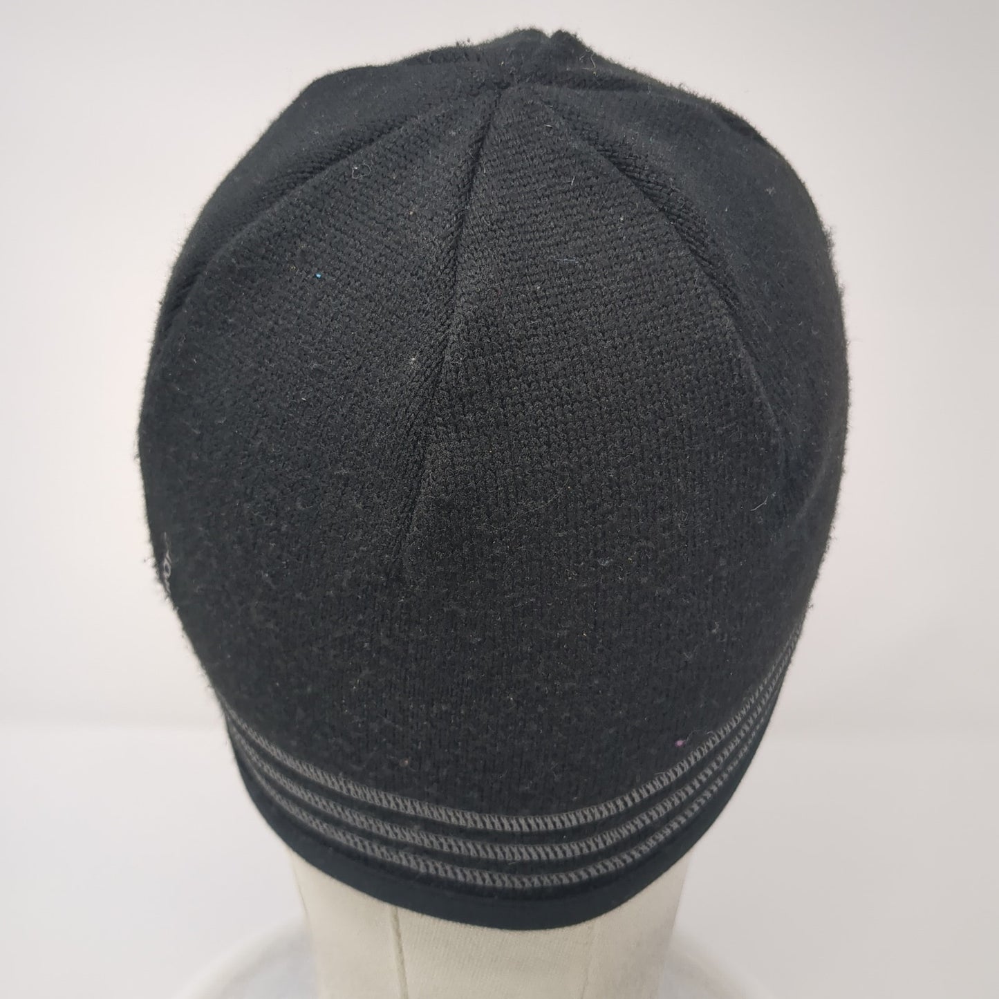 Adidas Beanie Hat Black One Size Stretch Hand Knitted Lightweight Polyester