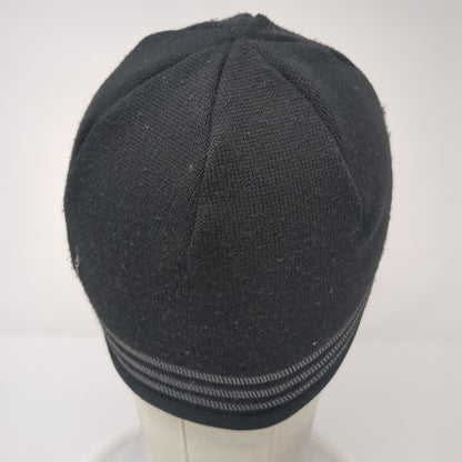 Adidas Beanie Hat Black One Size Stretch Hand Knitted Lightweight Polyester