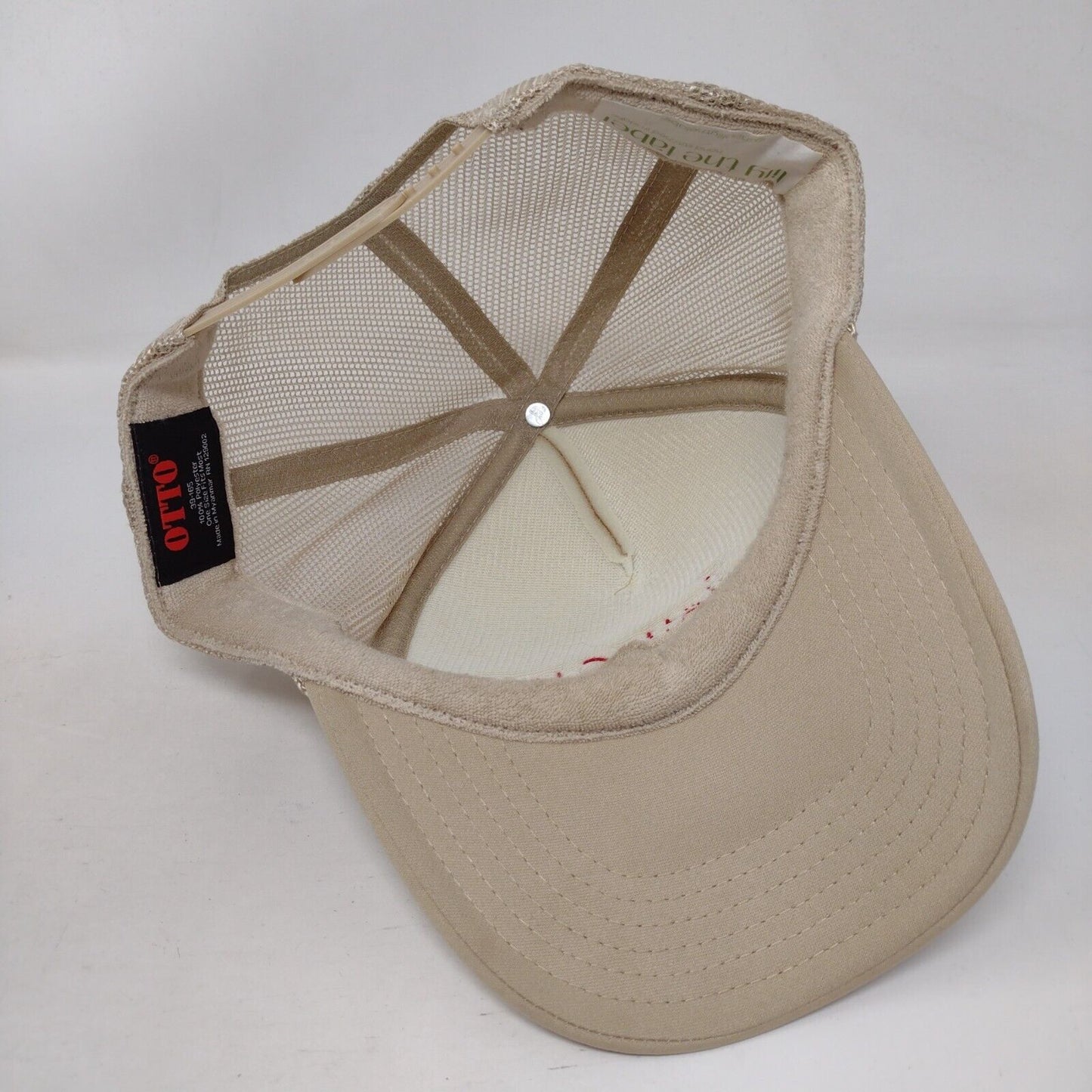 I Love You Snapback Trucker Hat Tan OSFM Adjustable Mesh Back Rope Otto