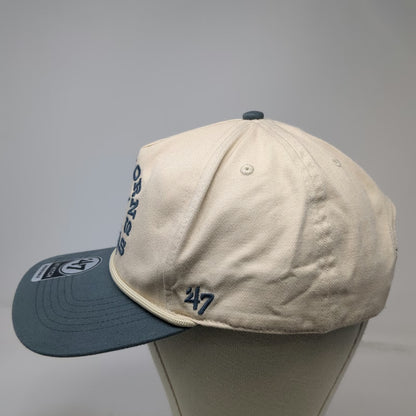 Texas Longhorns NCAA '47 5 Panel Beige Blue OSFM Snapback Rope Adjustable Hat