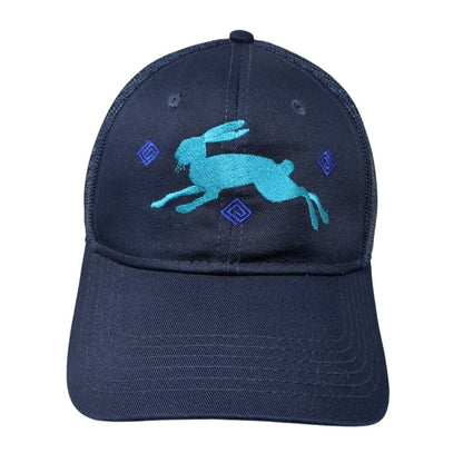 Rabbit Snapback Mesh Back Trucker Hat Blue One Size Embroidered Otto