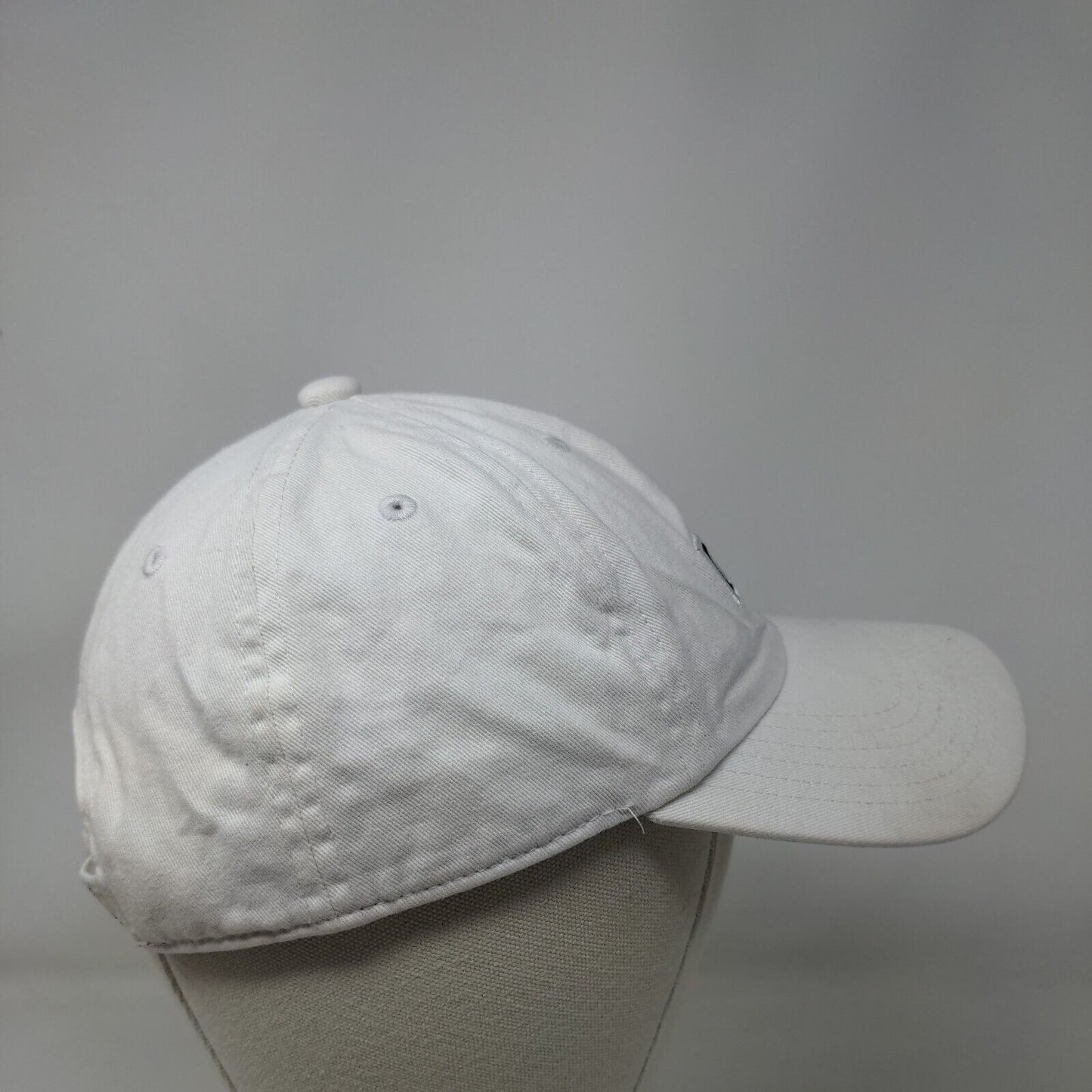 Adidas Strapback Hat White One Size Adjustable Embroidered Aeroready 6 Panel