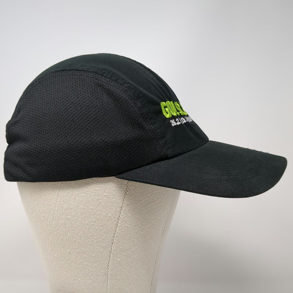 B.A. Sports Baseball Cap Black One Size GO! St. Louis Marathon Run Mesh Sides
