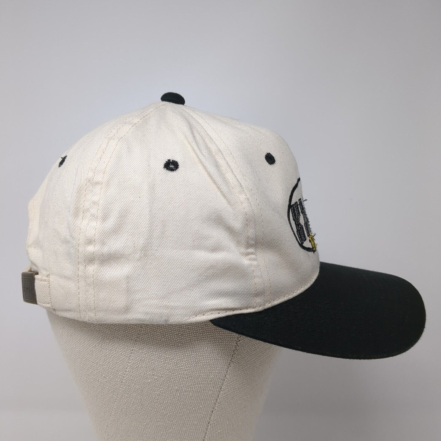 KMXM FM 101 Slideback Hat Tan One Size Adjustable Colorblock 6 Panel