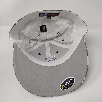 CI Fitted Hat Gray Camouflage Medium A-Flex Embroidered 6 Panel The Game Pro