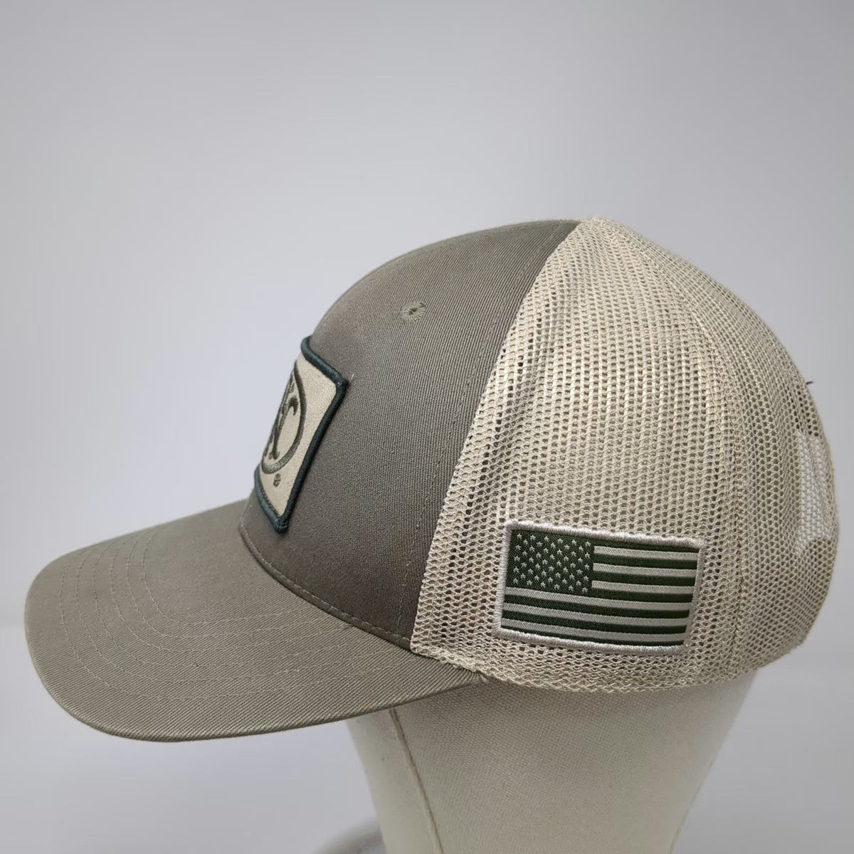 FN Herstal Trucker Hat Gray One Size Mesh Back US Flag Snapback Tactical Patch