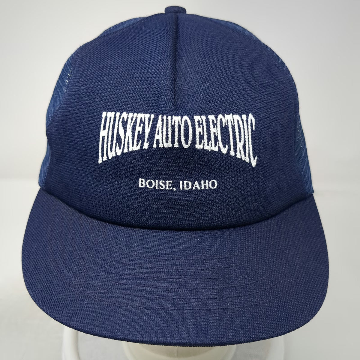 Cap America Trucker Hat Blue One Size Huskey Auto Electric Boise Idaho Snapback