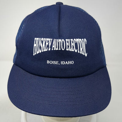 Cap America Trucker Hat Blue One Size Huskey Auto Electric Boise Idaho Snapback