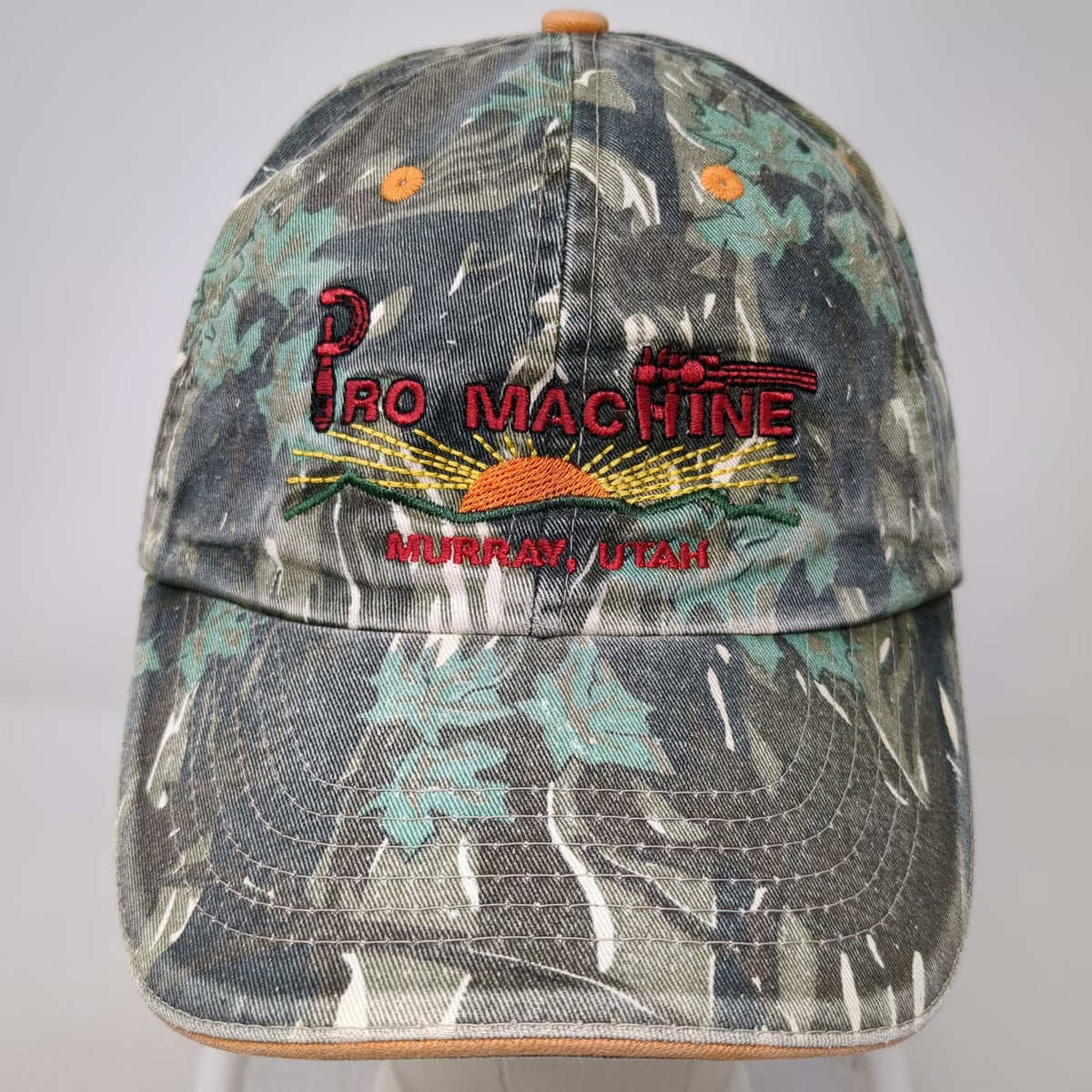 Hit Wear Baseball Cap Green Camo One Size Pro Machine Murray Utah Sun Logo Hat