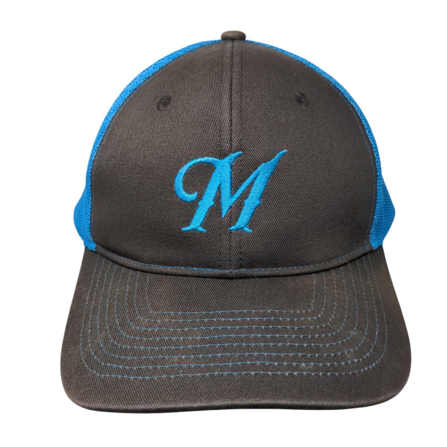 Letter M Snapback Mesh Back Trucker Hat Multi One Size Colorblock