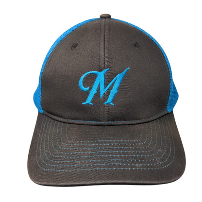 Letter M Snapback Mesh Back Trucker Hat Multi One Size Colorblock