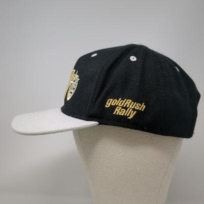 goldRush Rally 5 Panel Black One Size Hat Snapback Flat Brim GR7 Shield Logo