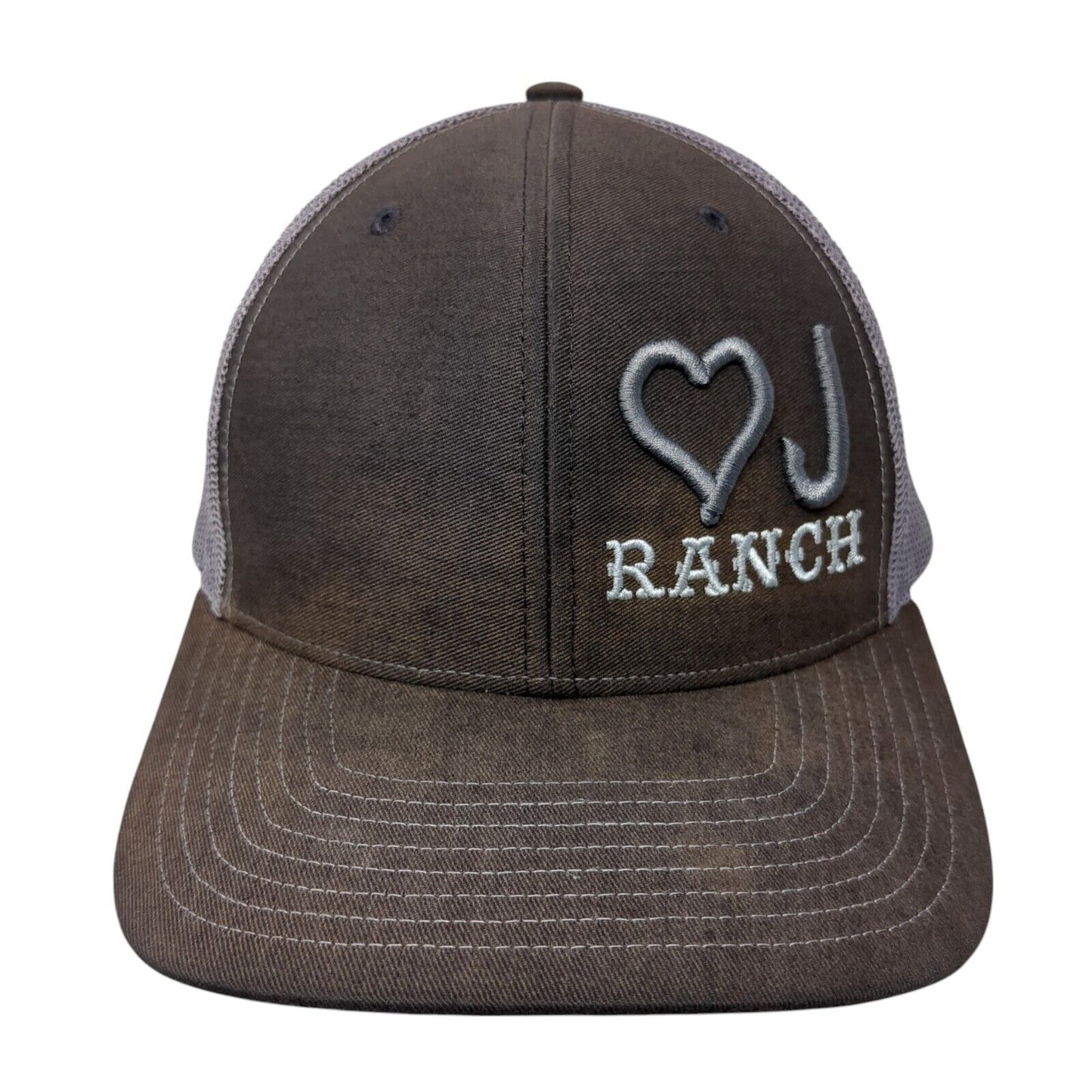 ♡J Ranch Snapback Trucker Hat Black One Size Adjustable Mesh Back Richardson