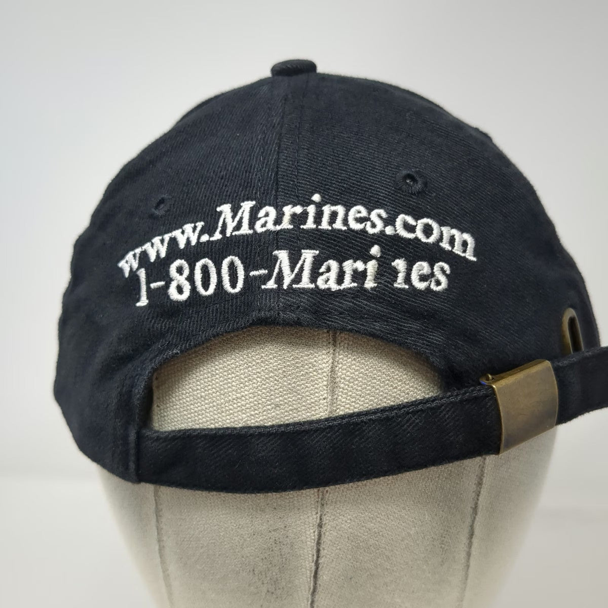 US Marines Baseball Cap Black OS EGA Logo Recruitment USMC Cotton Strapback Hat