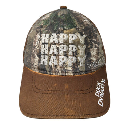 Happy Duck Dynasty Strapback Hat Brown OS Adjustable Embroidered Outdoor Cap