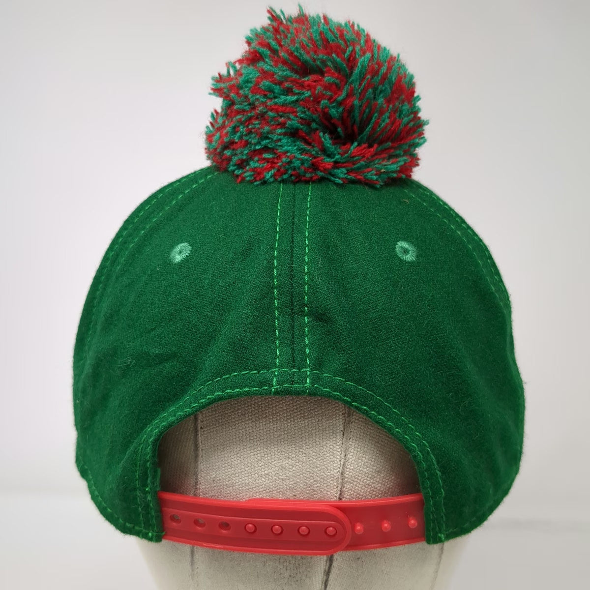5 Panel Green Red Hat One Size Pom-Pom Knit Snapback Ugly Sweater Message Humor