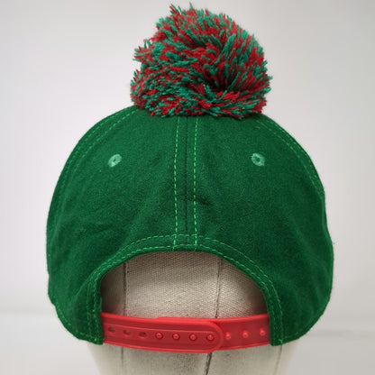 5 Panel Green Red Hat One Size Pom-Pom Knit Snapback Ugly Sweater Message Humor