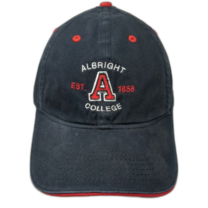 ML Authentic Headwear Baseball Cap Black Red White One Size Albright College Hat