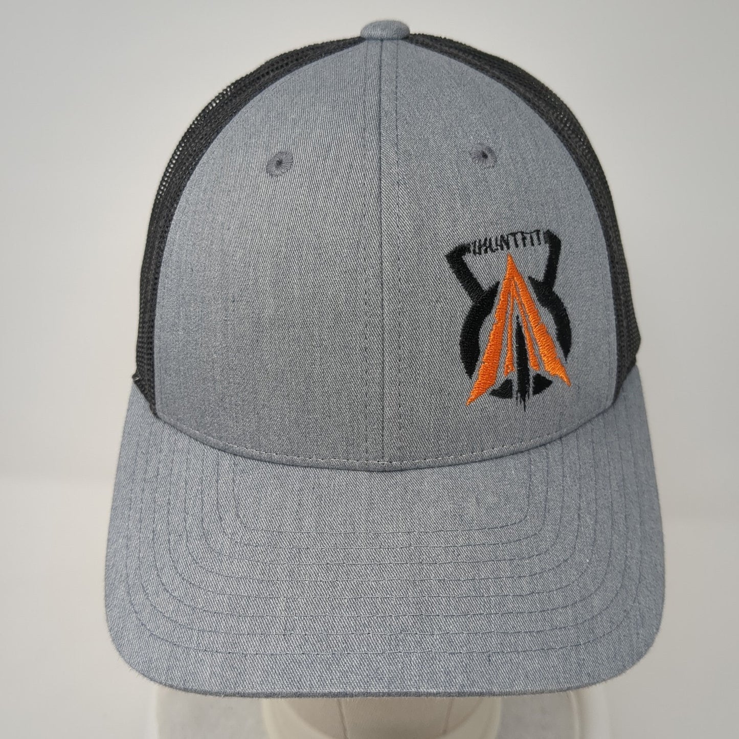 Richardson Snapback Mesh Back Trucker Hat Gray Small Embroidered Logo