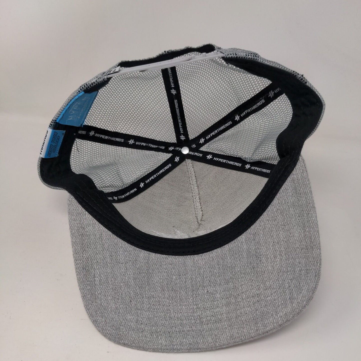 Hyper Threads Snapback Trucker Hat Gray One Size Adjustable Mesh Back 6 Panel