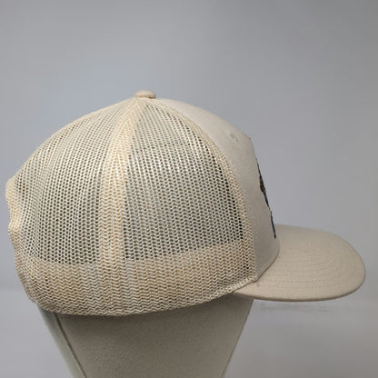 Poncho Outdoors Trucker Hat Beige One Size Mesh Back Blue Orange Rope and Ride