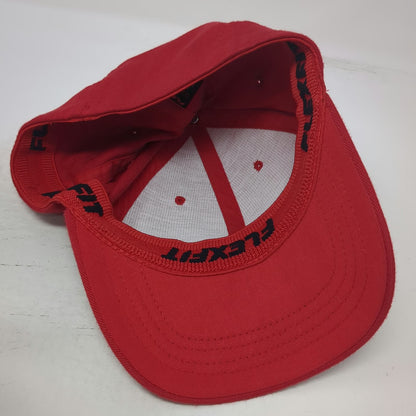 Flexfit Baseball Cap Red M Stretch Fit Embroidered Style Graphic Logo hat