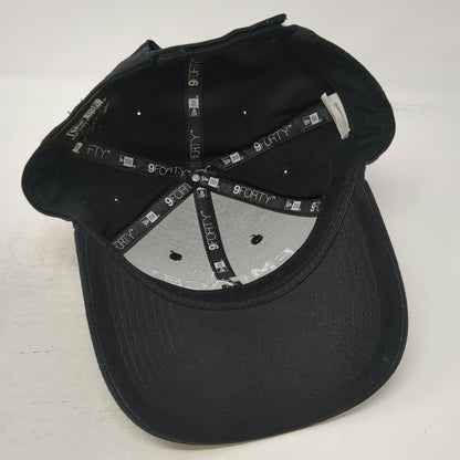 New Era Baseball Cap Black One Size EMFACE Embroidered 9FORTY Strapback Hat