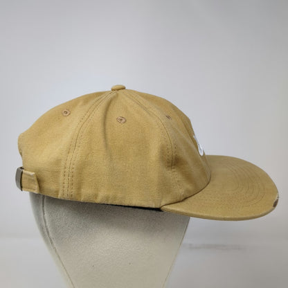 Labor Baseball Cap Brown One Size Adjustable Canvas Hat White Script Embroidery