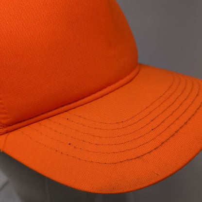 George Snapback Mesh Back Trucker Hat Orange One Size Adjustable Blank