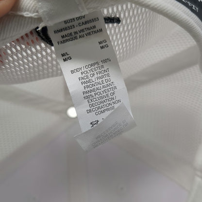 Nike Baseball Cap White L Mesh Back Stretch Fit BluShark Digital Dri-FIT Hat