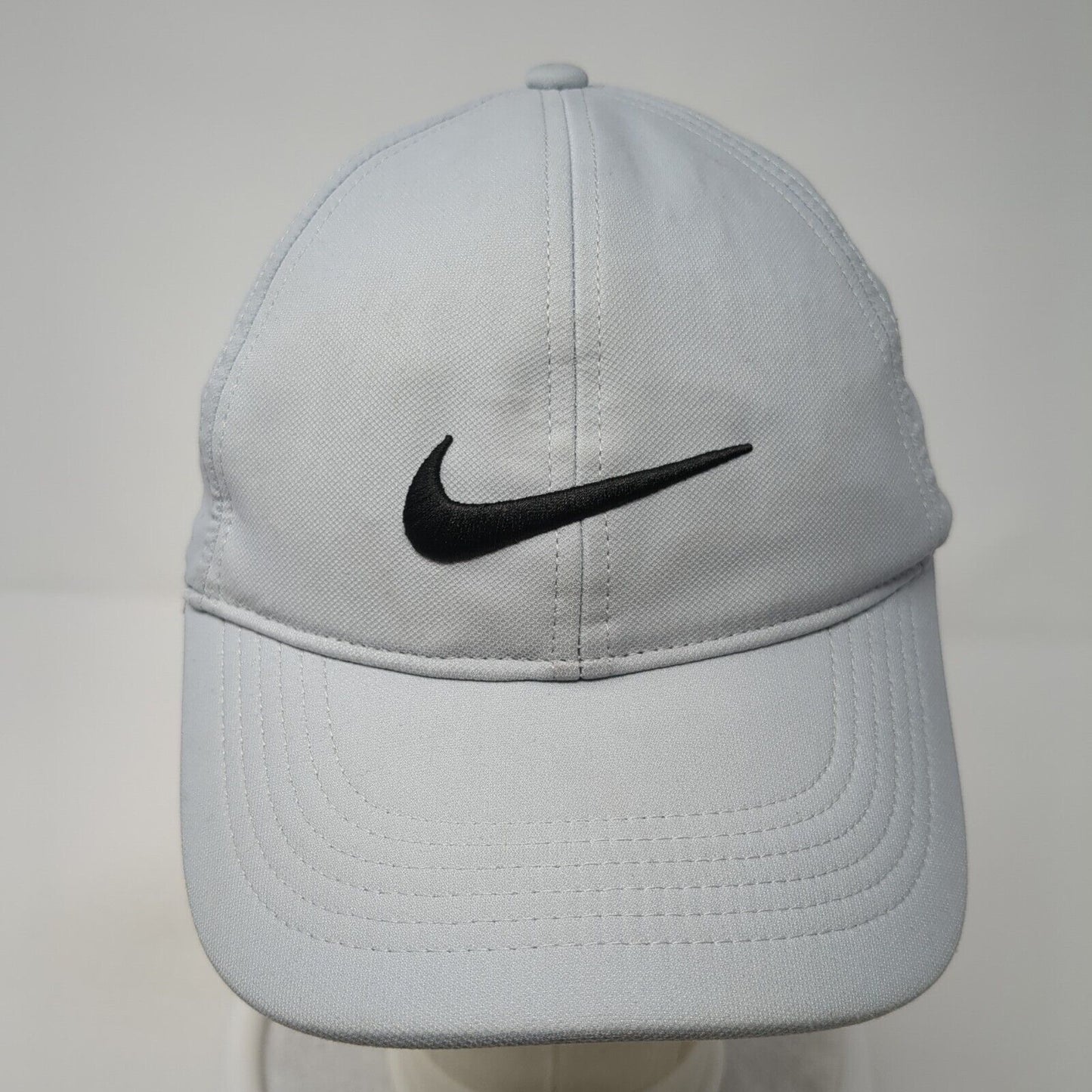 Nike Golf Strapback Hat Gray One Size Adjustable Swoosh Laser Cut
