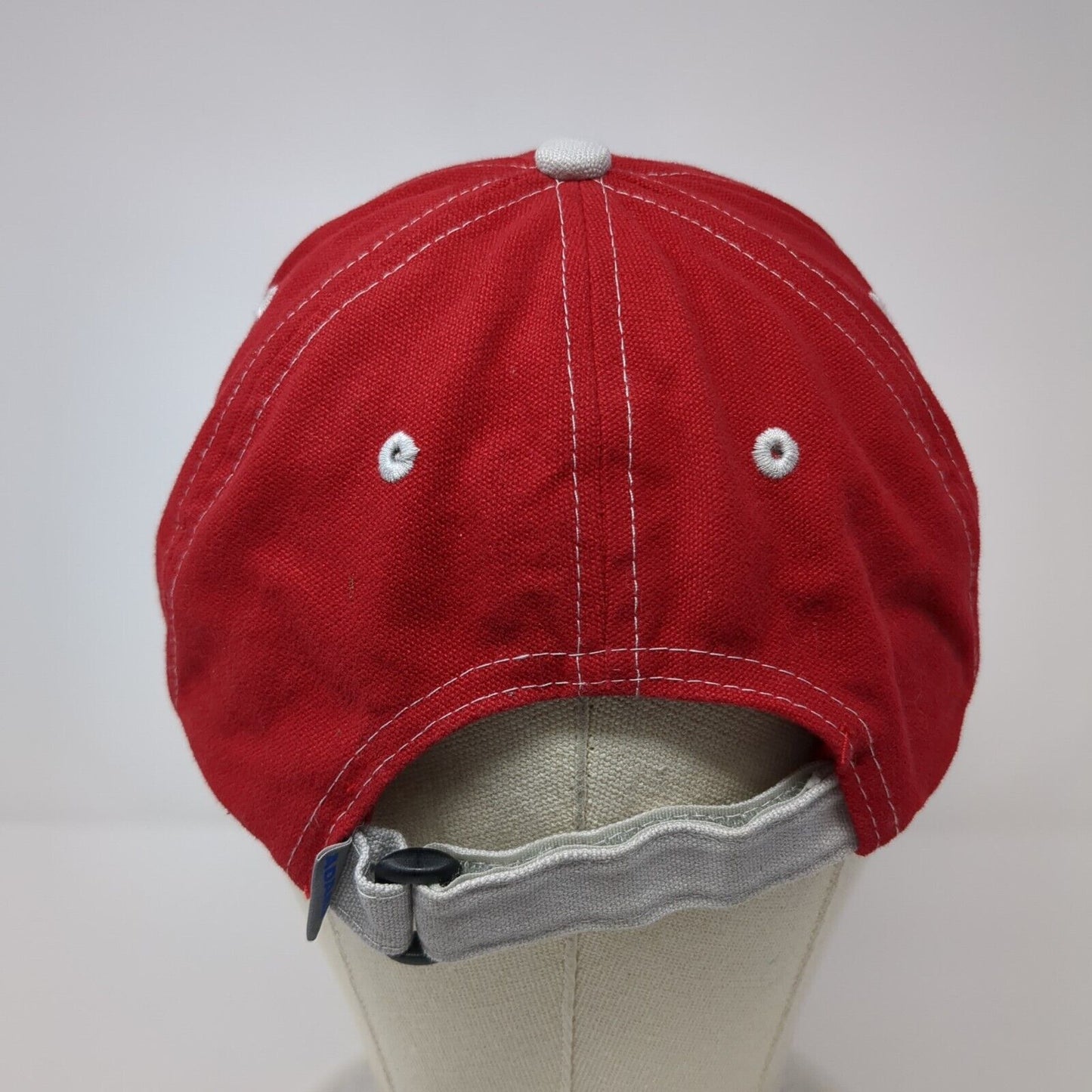 Mix 106 Strapback Hat Red OSFA Adjustable Embroidered 6 Panel Adams