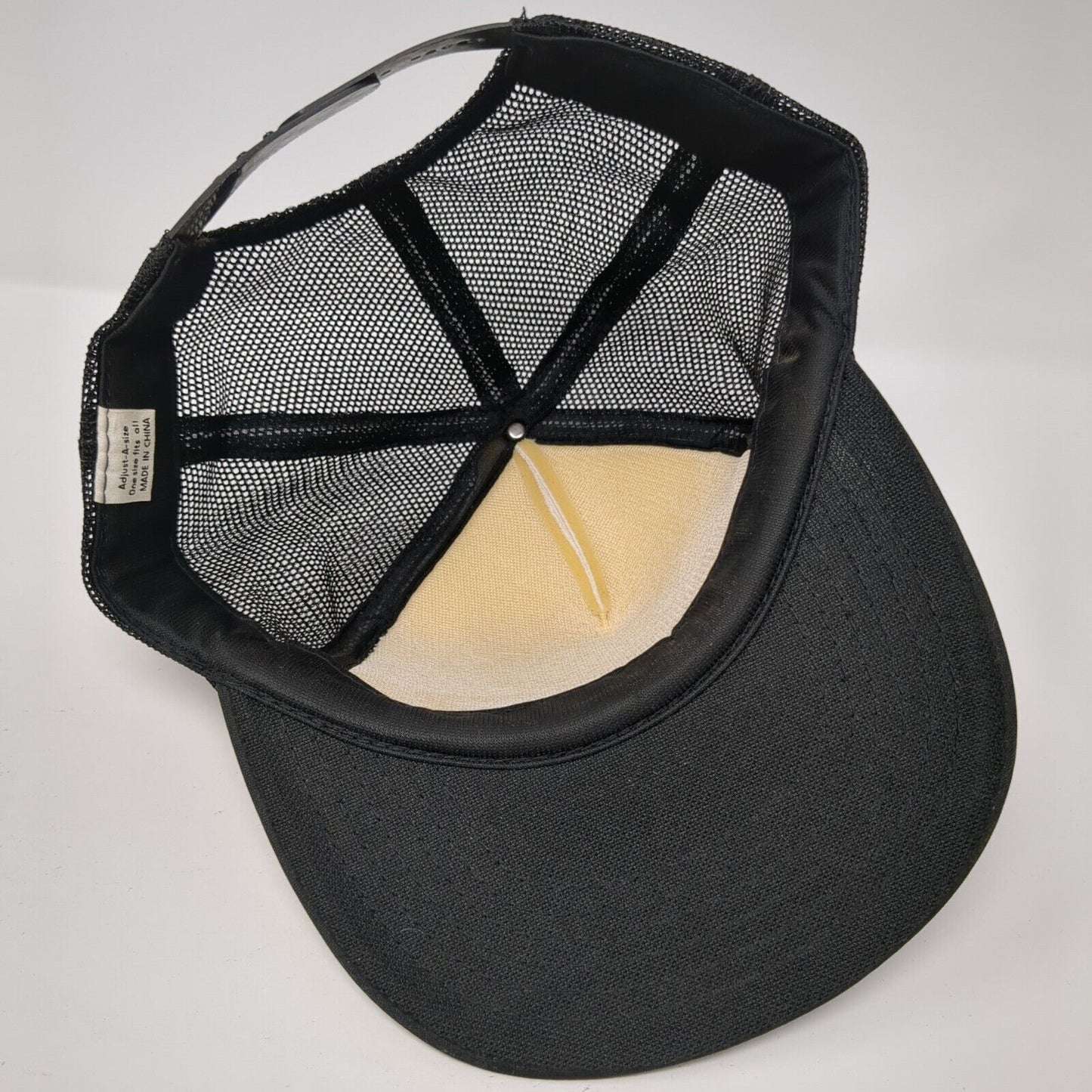 Retired Too Lazy To Work Snapback Trucker Hat Black One Size Mesh Back