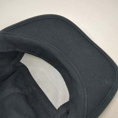 Yupoong 5 Panel Hat Black One Size Solid Cotton Adjustable Strapback Camper Flat