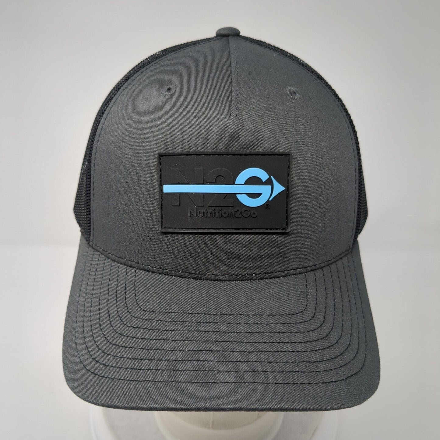 N2G Nutrition 2 Go Snapback Trucker Hat Gray OS Adjustable Mesh Back Richardson