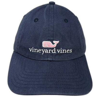 Vineyard Vines Baseball Cap Blue One Size Whale Logo Strapback Cotton Fabric Hat