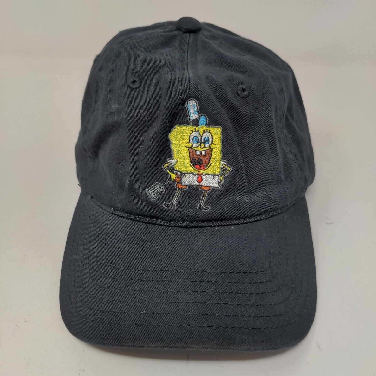 Nickelodeon Men's Slideback Hat Black Spongebob Squarepants Embroidered Logo