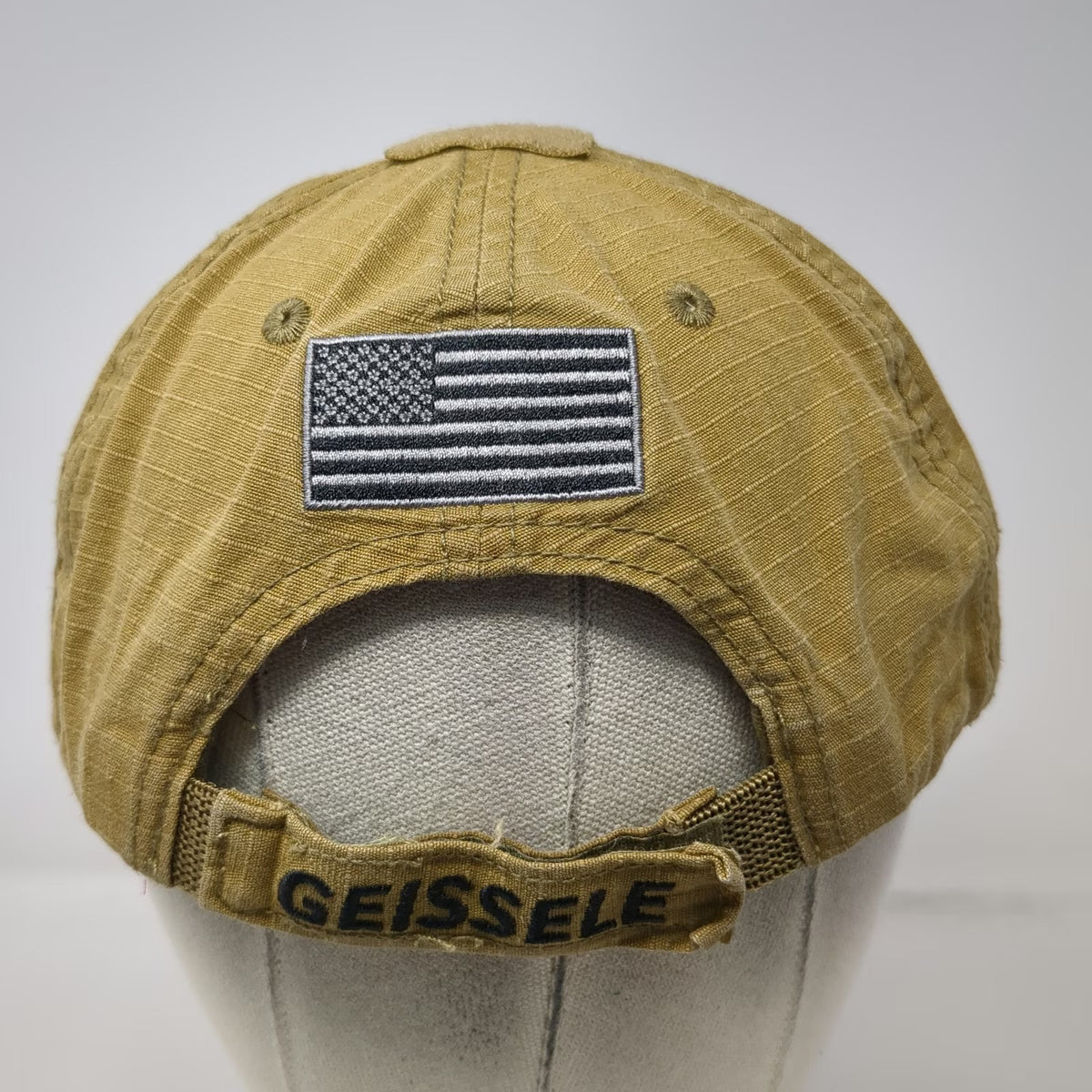 Geissele Baseball Cap Brown One Size Strapback American Flag Tactical Patch Hat
